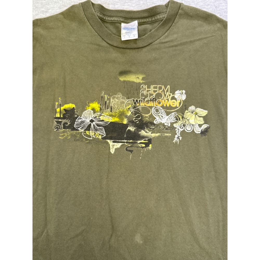 Vintage Sheryl Crow Wildflower Tour 2006 Olive Green Graphic Tee Mens Large